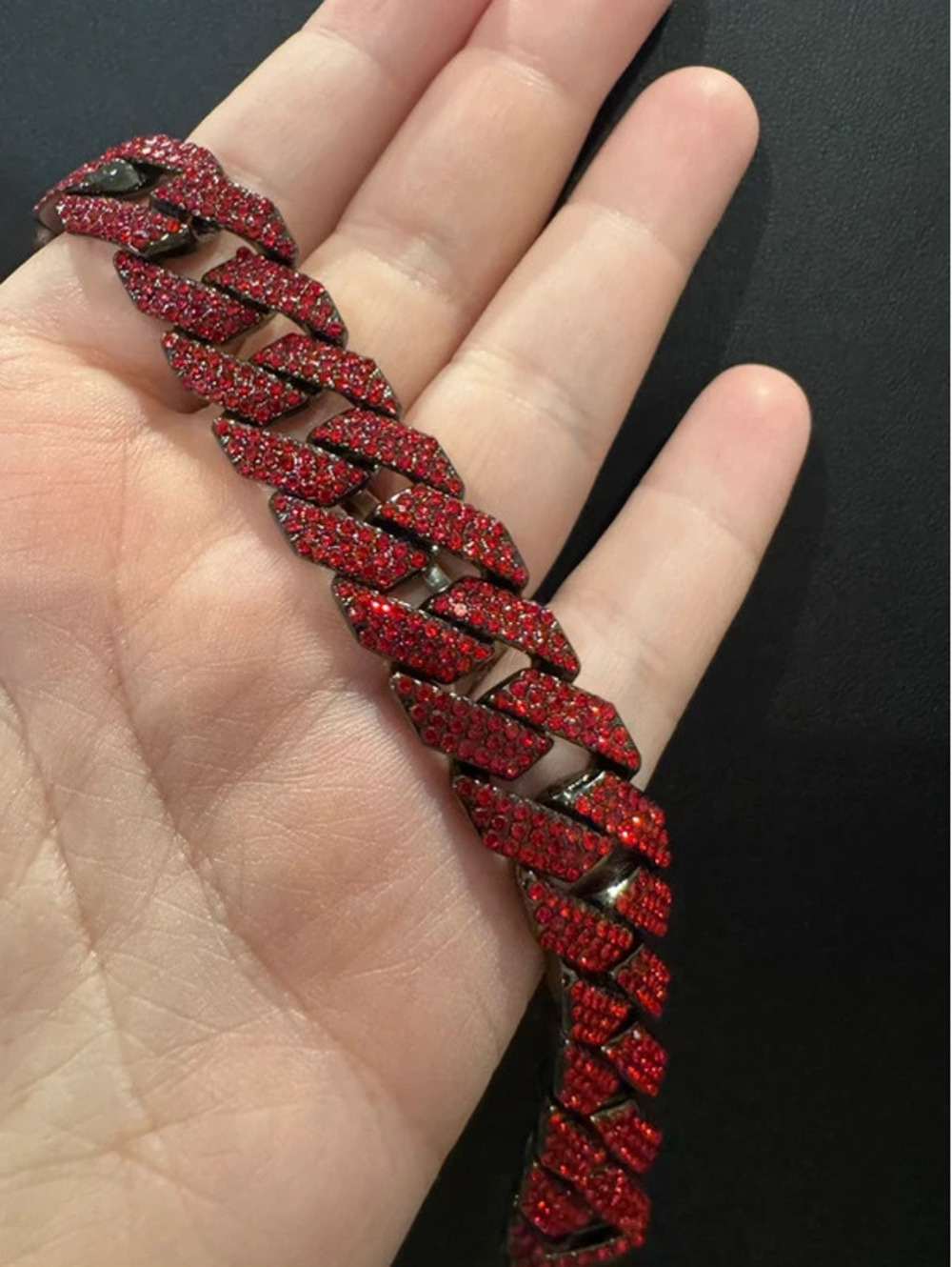 AJ 7” heavy bracelet, stainless steel, high quality big bling